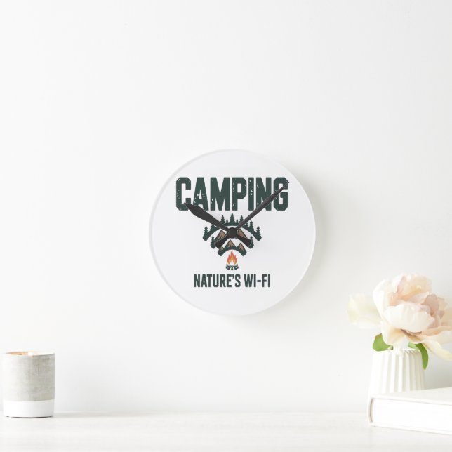 Camping Natures Wifi Round Clock (Home)