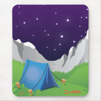 Camping - Night Time Mouse Pad