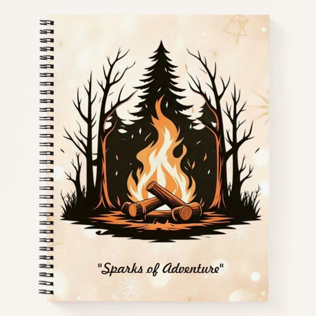 "Camping Night Vector Art" Notebook (Front)