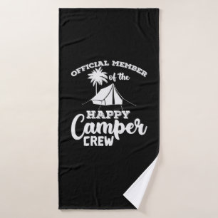 Camping Official Member of Happy Camper Crew Bath Towel