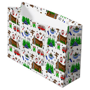 Camping or Midwest Themed Birthday  Large Gift Bag
