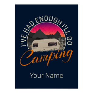 Camping Or Motorhome Vintage Design For Vacation Poster