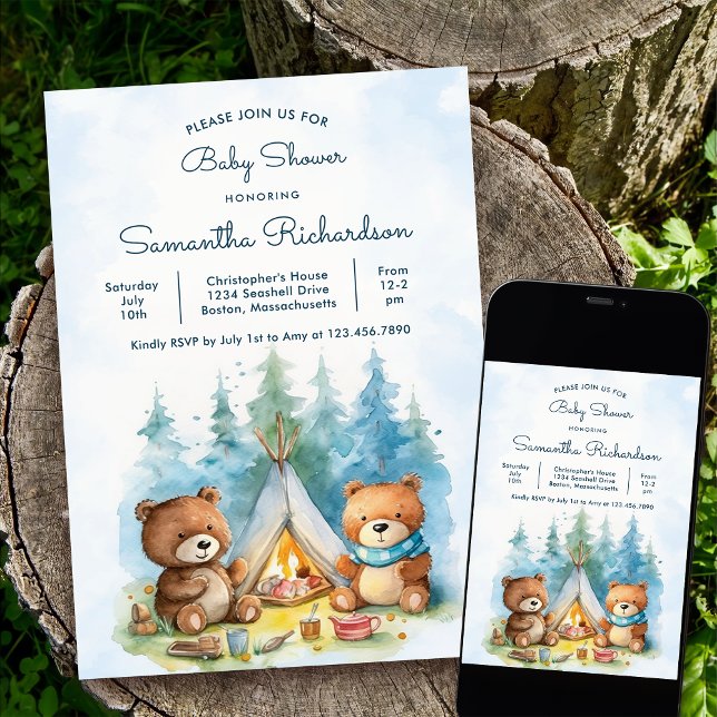 Camping Outdoor Adventure Baby Shower Invitation (Creator Uploaded)