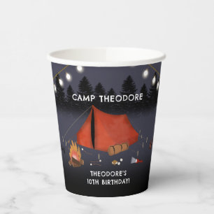 Camping Outdoor Adventure Campfire Birthday Party Paper Cups