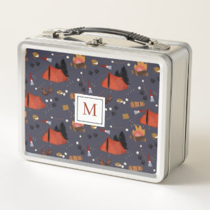 Camping Outdoor Adventure Summer Campfire Kids Metal Lunch Box