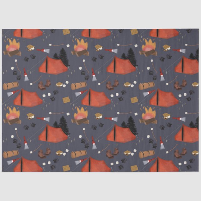 Camping Outdoor Adventure Summer Campfire Tissue Paper (Front)