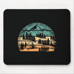 Camping Outdoor Clothes Men Women Kids Retro Campi Mouse Pad