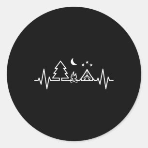 Camping Outdoor Heartbeat Wildlife Nature Camper H Classic Round Sticker