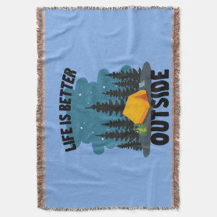 Camping Outdoor Lover Throw Blanket
