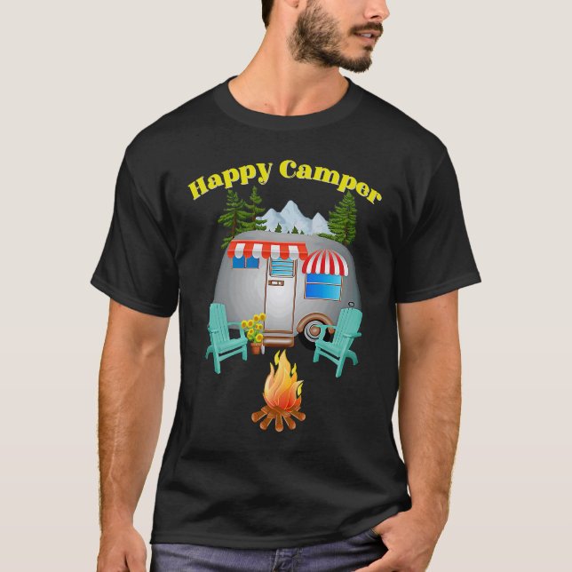 Camping Outdoor National Park Happy Forest Camper  T-Shirt (Front)