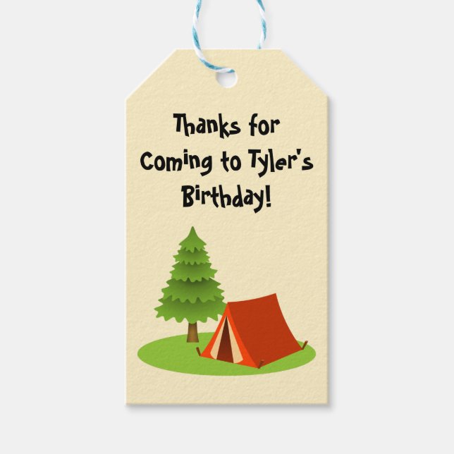 Camping Party Favour Tag (Front)