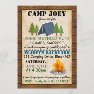 Camping Party Invitation