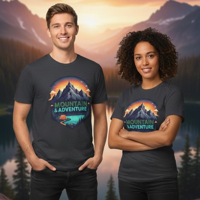 Camping Patch Mountain Adventure Outdoor Tri-Blend Shirt (Creator Uploaded)