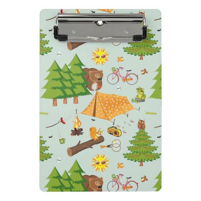 Camping Pattern Mini Clipboard (Front)