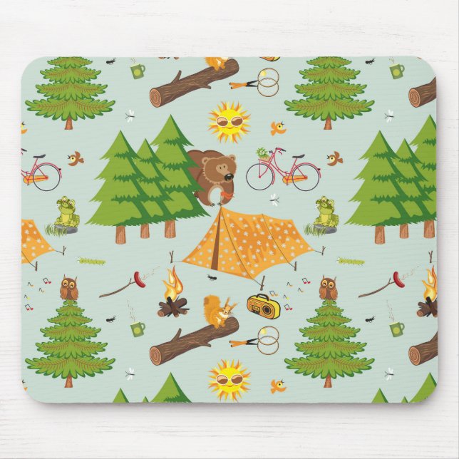 Camping Pattern Mouse Pad (Front)