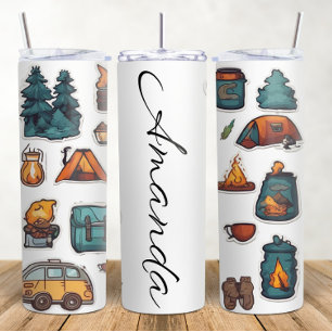 Camping Personalise Name Thermal Tumbler