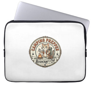 Camping Prepper Bushcraft Cat Camping Prepper Bush Laptop Sleeve