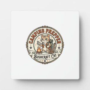 Camping Prepper Bushcraft Cat Camping Prepper Bush Plaque