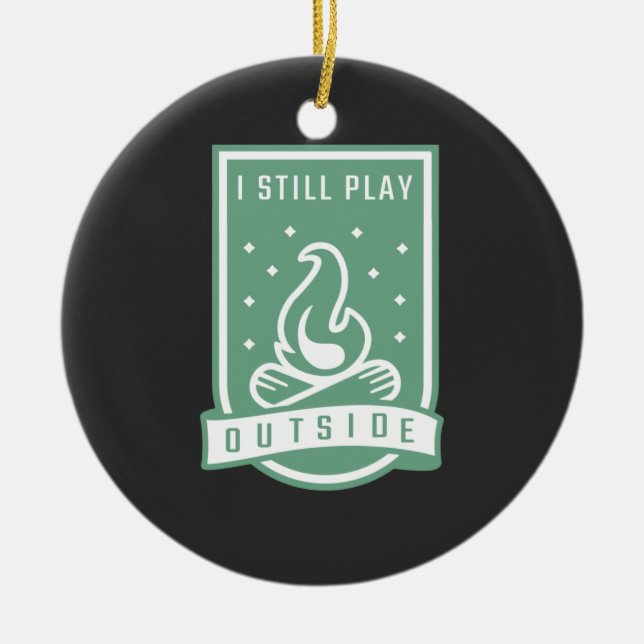 Camping Quote Vacation Ceramic Ornament (Front)