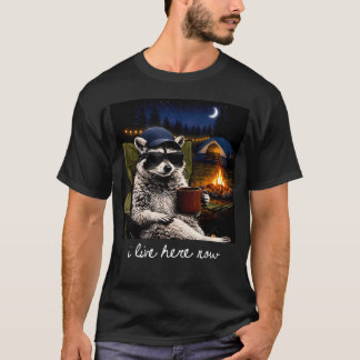 Camping Racoon Funny Camping Crew Campfire I T-Shirt