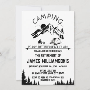 Camping Retirement cocktail party Invitation