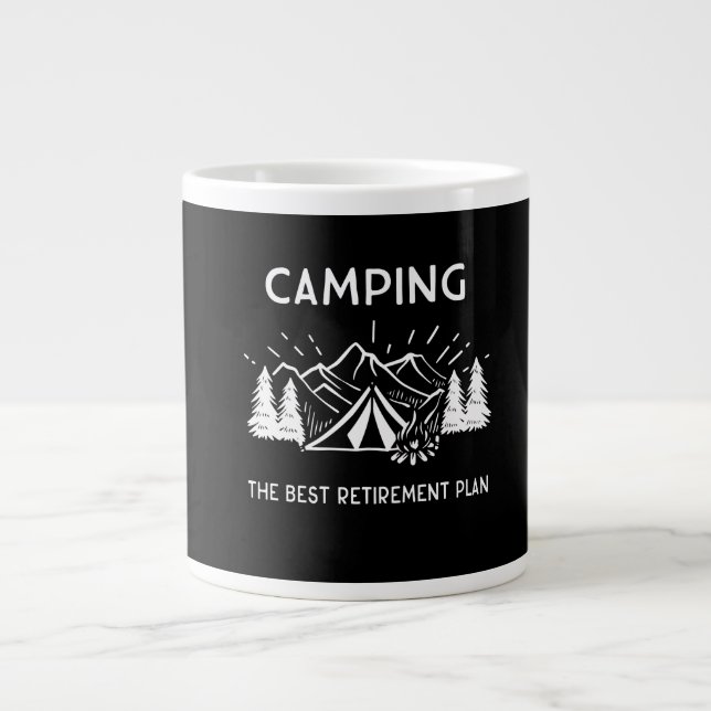 Camping Retirement  Large Coffee Mug (Front)