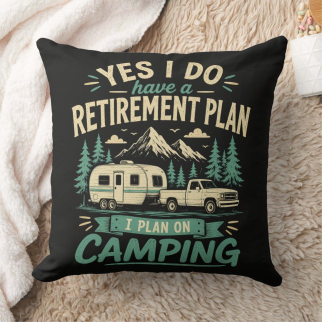Camping Retirement Plan Cushion (Blanket)