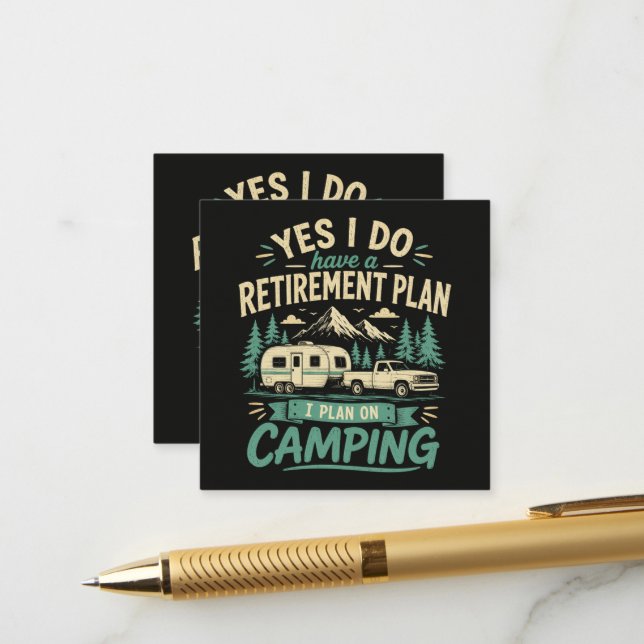Camping Retirement Plan Enclosure Card (Front/Back In Situ)