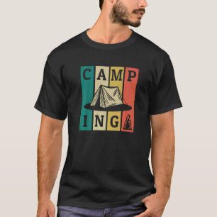 Camping Retro Strips Glamping Backpacking Camper C T-Shirt