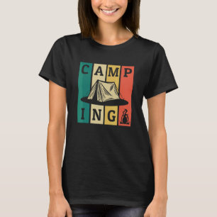 Camping Retro Strips Tents Glamping Camping Campin T-Shirt