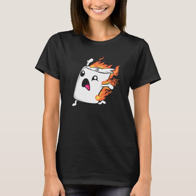 Camping Roasting Marshmallow Smores Camping Campfi T-Shirt (Front)