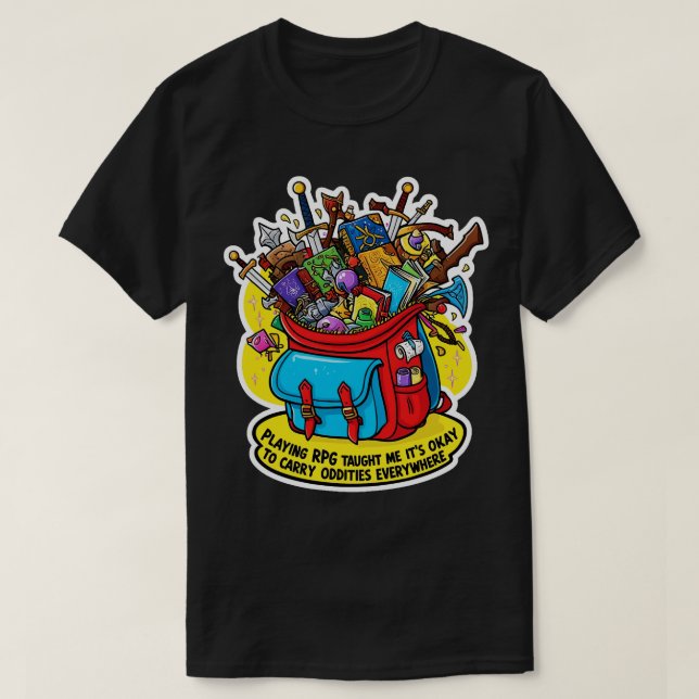 Camping RPG Backpack 1 T-Shirt (Design Front)