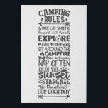 Camping Rules Cool Typography Campers Faux Canvas Print<br><div class="desc">A cool typographic design for campers that shows all the fun rules of camping: Wake up smiling,  Hangout with friends,  Explore,  Make memories,  Sit around the campfire,  Relax and unwind,  Nap often,  Enjoy the sunset,  Stargaze and Be thankful for each day.</div>