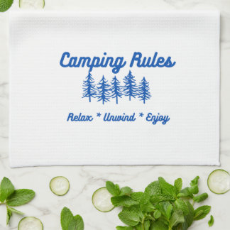 Camping Rules on a Kitchen Towel