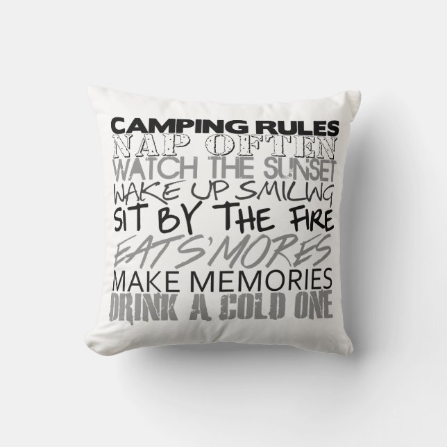 Camping Rules Pillow (Front)