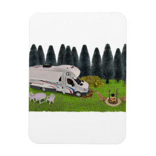Camping RV in the Forest Camping Spot Magnet