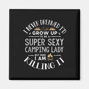 Camping Shirt Women Wife Camper Rv Camping Vacatio Magnet