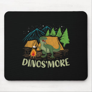 Camping S'more Dinosaur Lover Funny Dinosaur Campi Mouse Pad