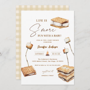 Camping S'more Fun Baby Shower Invitation