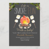 Camping smores baby shower invitation