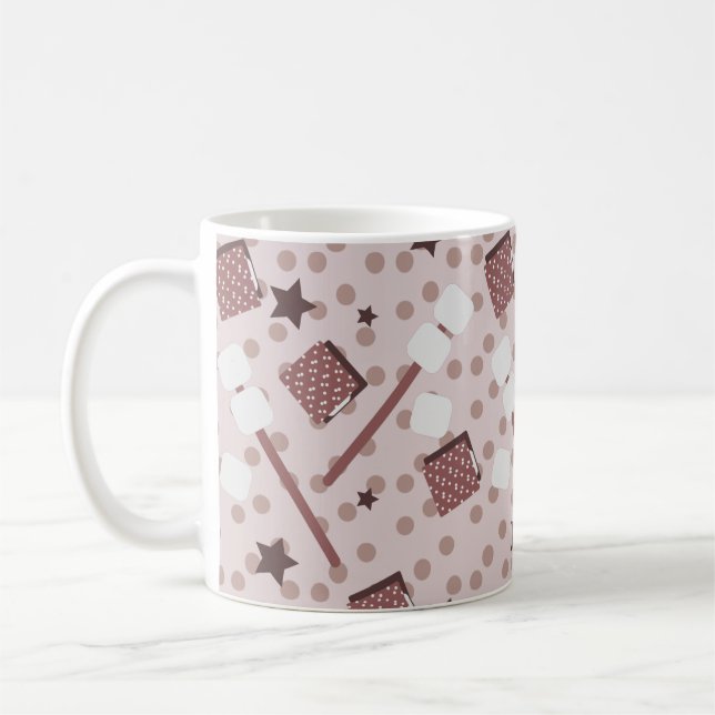 Camping Smores Marshmallows Biscuits Campfire Pink Coffee Mug (Left)