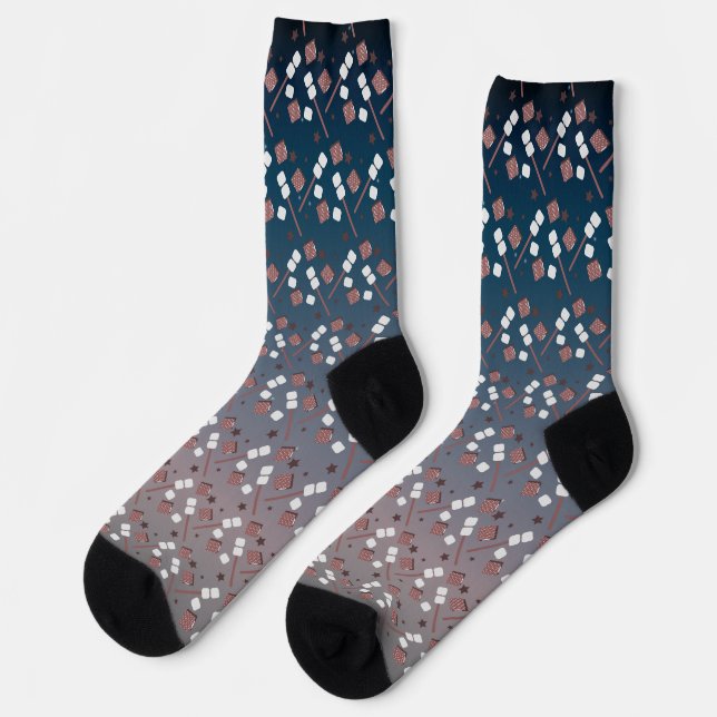 Camping Smores Marshmallows Biscuits Campfire  Socks (Left)