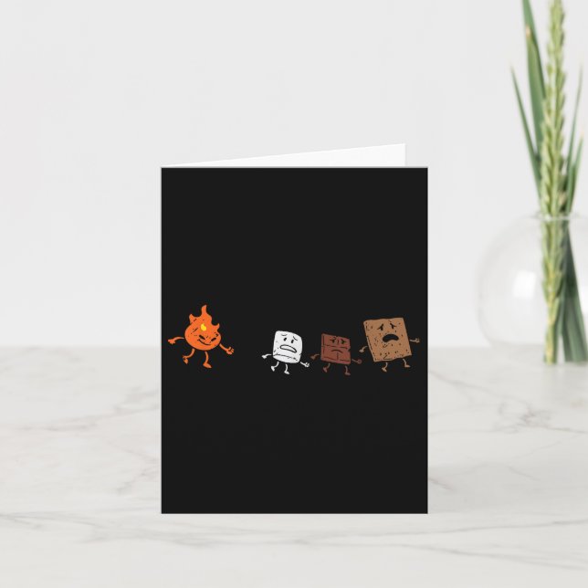 Camping Smores Running Fire Funny Group Hug Men Wo Card (Front)