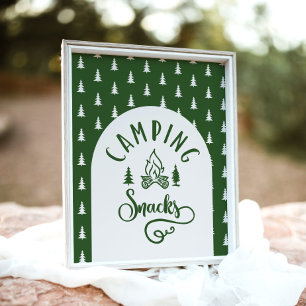 Camping snacks One Happy Camper birthday Poster