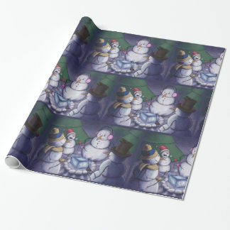 Camping Snowmen Christmas Wrapping Paper