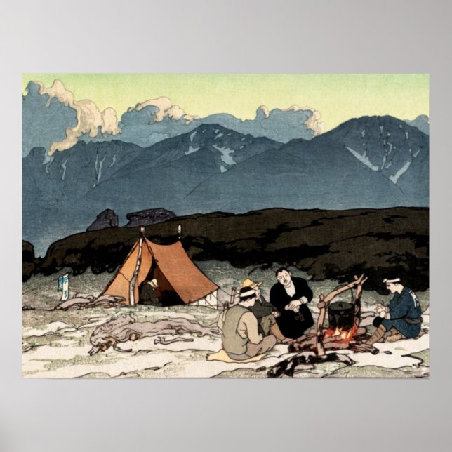 Camping Southern Japan Alps Yoshida Hiroshi 1928 Poster (Front)