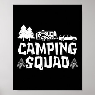 Camping Squad 5th Wheel Camper Family Vacation Rv Poster