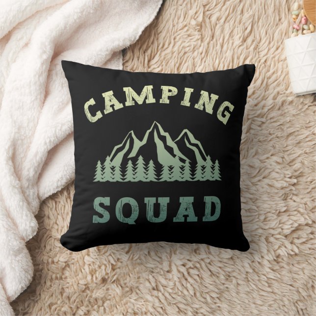 Camping Squad Camping Trip Mountains Outdoors Cushion (Blanket)