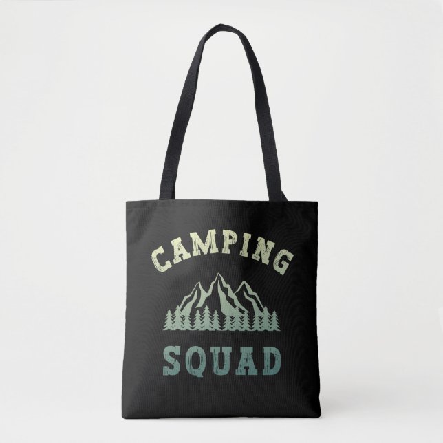 Camping Squad Camping Trip Mountains Outdoors Tote Bag (Front)