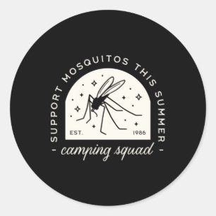 Camping Squad Funny Mosquito Summer Camp Classic Round Sticker